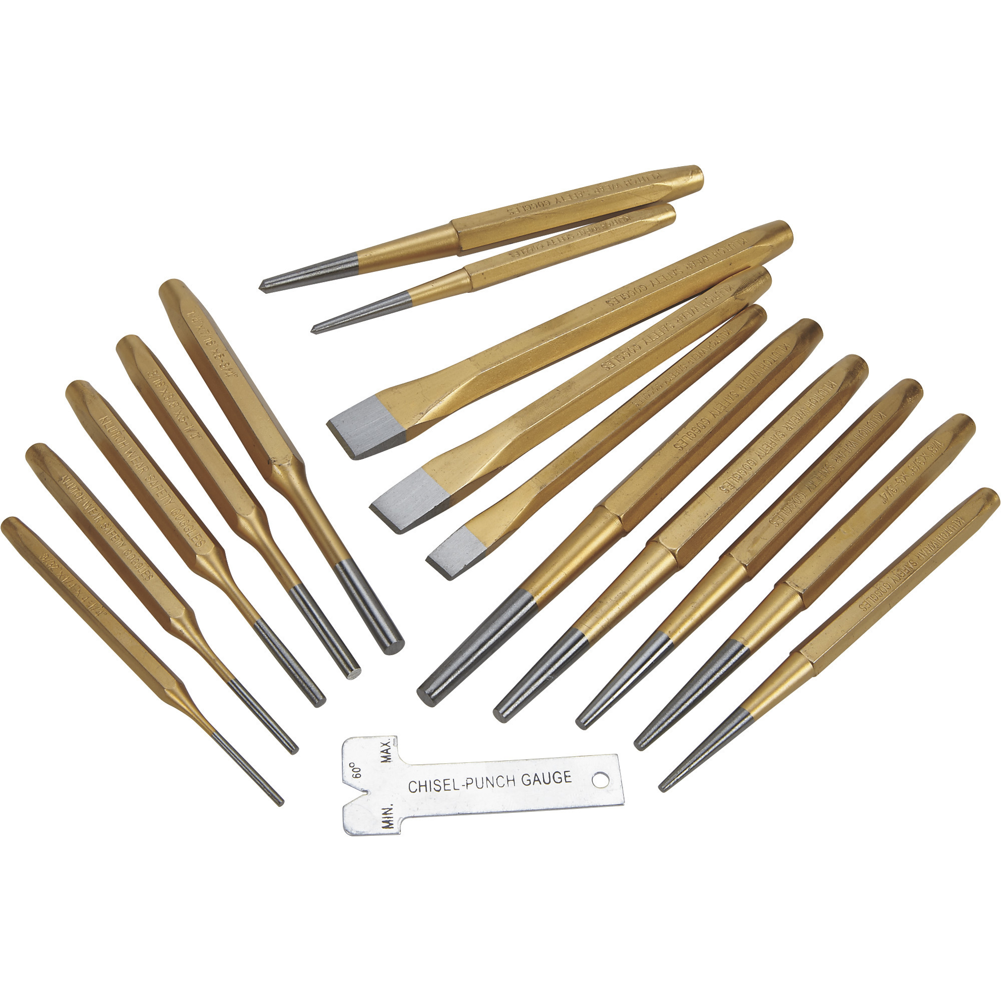 Klutch Punch and Chisel Set, 16-Pc.